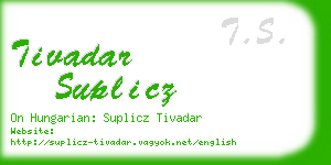 tivadar suplicz business card
